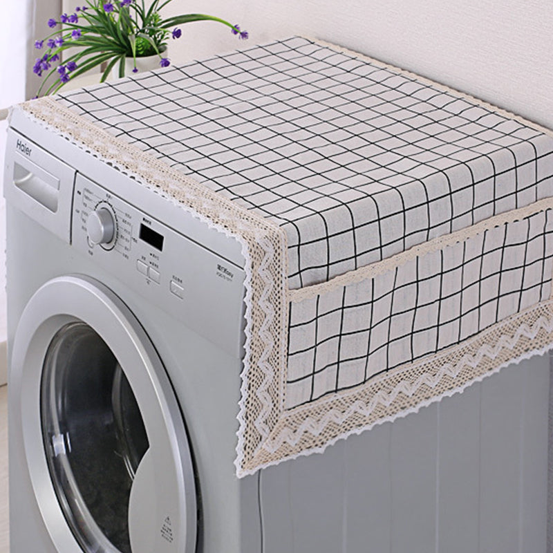 💖LAST DAY SALE!!💖✨Cotton Linen Refrigerator Dust Cover with Pockets