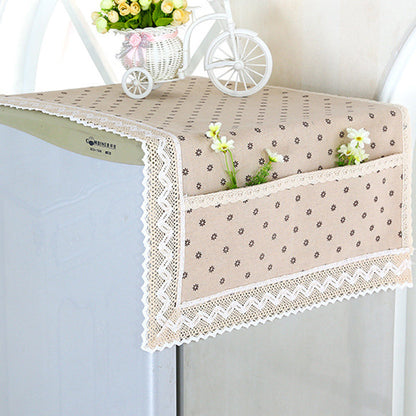 💖LAST DAY SALE!!💖✨Cotton Linen Refrigerator Dust Cover with Pockets
