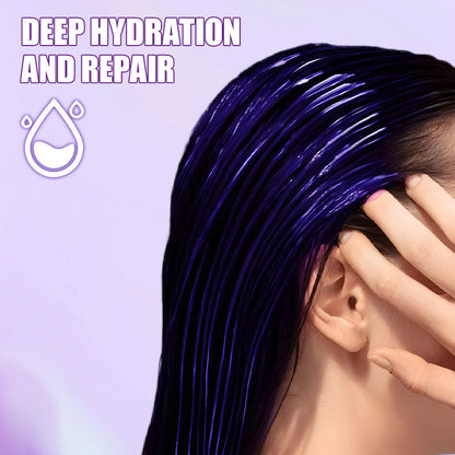 🥳2026 HOT SALE🥳💞50K+ SOLD!💜✨ 50% OFF! Moisturizing Purple Hair Mask – Neutralises brassiness, boosts blonde & grey vibrancy. Deep hydration + lasting scent. Fade‑proof care! 🦋🌸