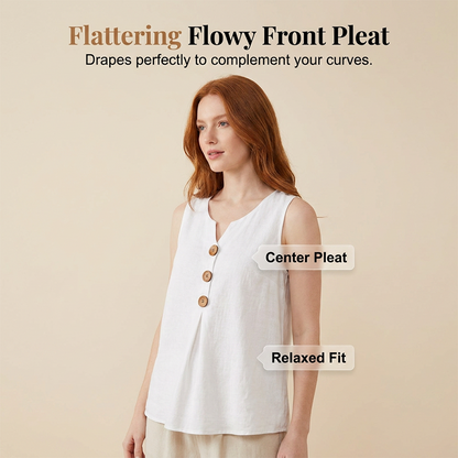 👚❄️Summer cool-down deal!!⚡50K+ SOLD!❄️Women's V-Neck Sleeveless Cotton Linen Vest