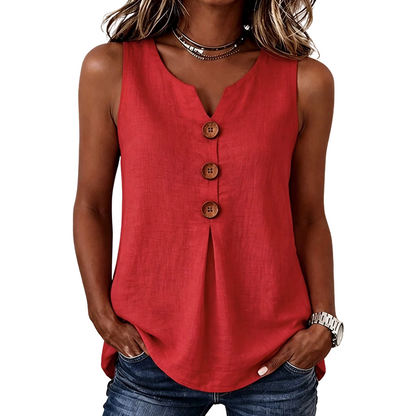 👚❄️Summer cool-down deal!!⚡50K+ SOLD!❄️Women's V-Neck Sleeveless Cotton Linen Vest