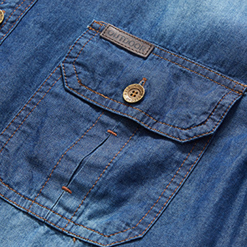 🎉 2026 Sale — Over 30,000 Sold! 💞 Men’s Washed Denim Shirt – Rugged Charm, Effortless Cool 💙