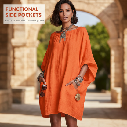 🔥 SUMMER SALE –50% OFF! 👗 Women's Oversized Batwing-Sleeve Dress – Comfortable Fit & Breezy Summer Style | While Stocks Last