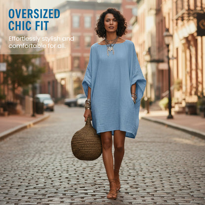 🔥 SUMMER SALE –50% OFF! 👗 Women's Oversized Batwing-Sleeve Dress – Comfortable Fit & Breezy Summer Style | While Stocks Last