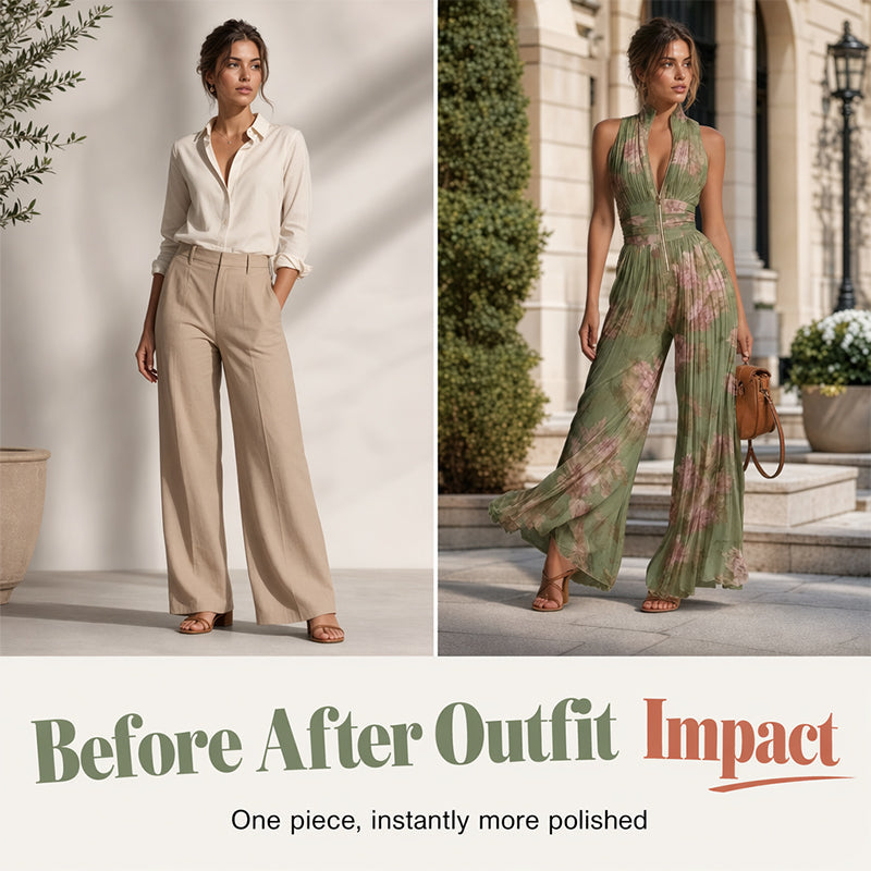 🎁2026 New Arrivals 50% OFF💥Flowing Pleated Jumpsuit
