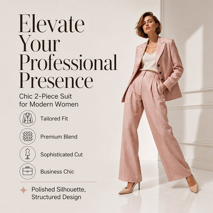 📢📢50% OFF Limited Time!!🍂🧥Seasonal Style - Casual 2-Piece Blazer & Trousers – Breezy Comfort & Clean Silhouette for Autumn