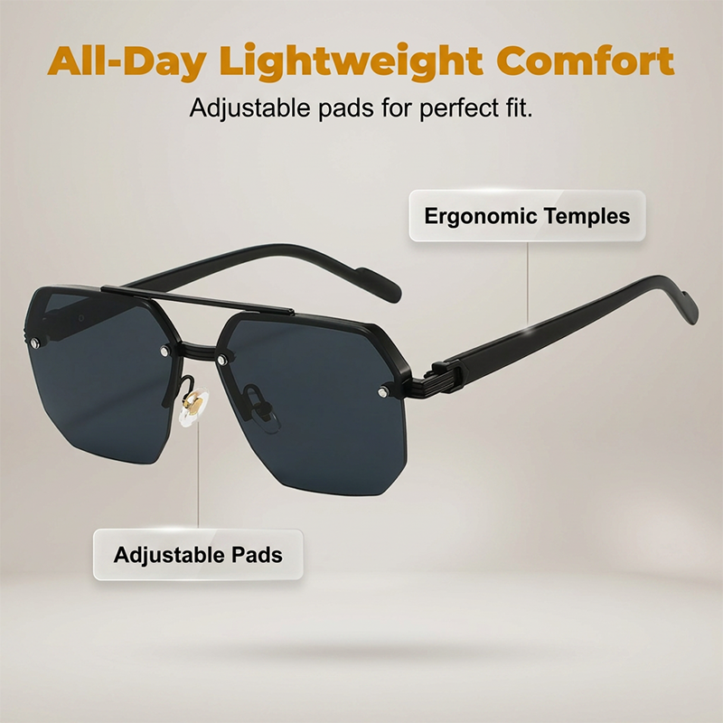 🎁2026 New Arrivals 50% OFF💥Pro-Favorite Men's Stylish Geometric Polygon Sunglasses – Metal & PC Frame – UV400 Protection 🕶️