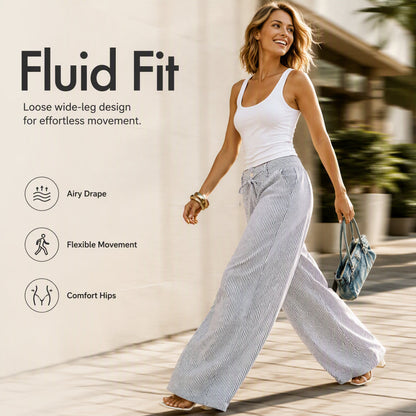 👖 50% OFF! Women's Wide Leg Striped Pants | Leg-Lengthening Vertical Stripes | Ultra Breathable | Premium Craftsmanship | S-3XL 🌸✨