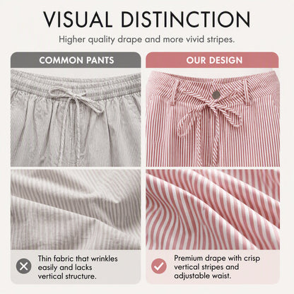 👖 50% OFF! Women's Wide Leg Striped Pants | Leg-Lengthening Vertical Stripes | Ultra Breathable | Premium Craftsmanship | S-3XL 🌸✨