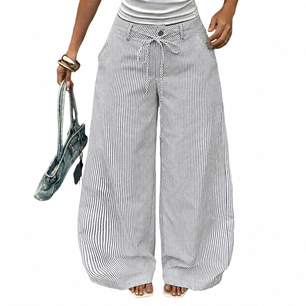 👖 50% OFF! Women's Wide Leg Striped Pants | Leg-Lengthening Vertical Stripes | Ultra Breathable | Premium Craftsmanship | S-3XL 🌸✨