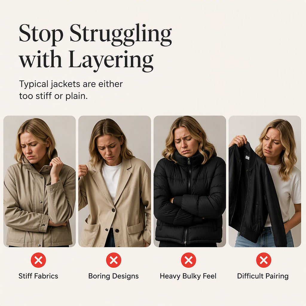 🌸LAST DAY SPECIAL PRICE!!🌸Women’s Elegant Denim Spliced Ribbed Knit Coat