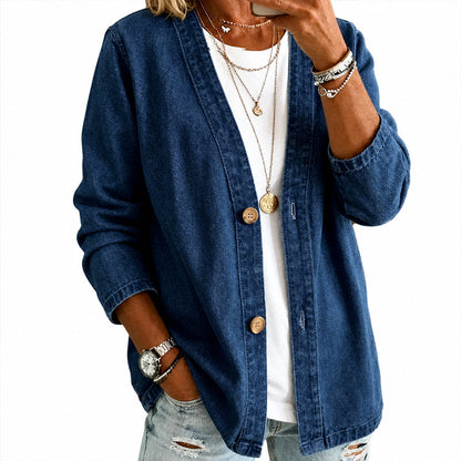 ⏰️Limitied-TTime Special !!🌸Women's Casual Collarless Button Cardigan Jacket