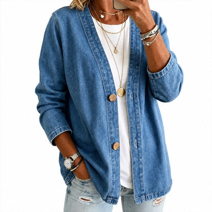 ⏰️Limitied-TTime Special !!🌸Women's Casual Collarless Button Cardigan Jacket