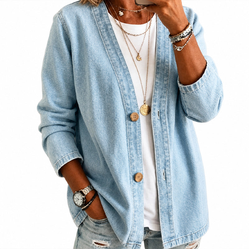 ⏰️Limitied-TTime Special !!🌸Women's Casual Collarless Button Cardigan Jacket