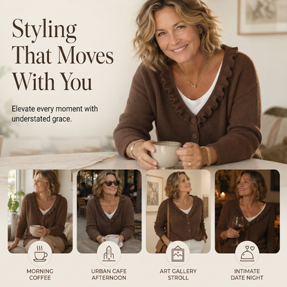 🌸Hot Sale 40% OFF💖Women's Ruffle Collar Knit Cardigan