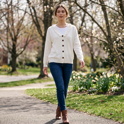 🌸Hot Sale 40% OFF💖Women's Ruffle Collar Knit Cardigan