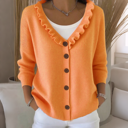 🌸Hot Sale 40% OFF💖Women's Ruffle Collar Knit Cardigan