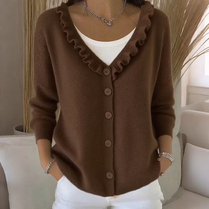 🌸Hot Sale 40% OFF💖Women's Ruffle Collar Knit Cardigan