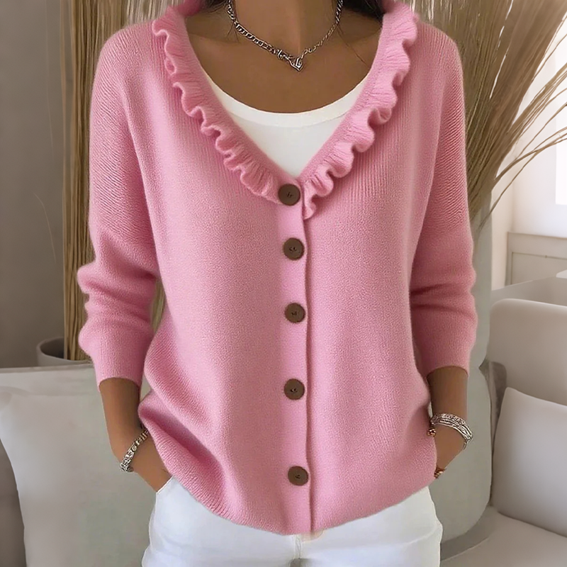 🌸Hot Sale 40% OFF💖Women's Ruffle Collar Knit Cardigan