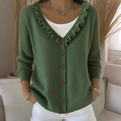 🌸Hot Sale 40% OFF💖Women's Ruffle Collar Knit Cardigan