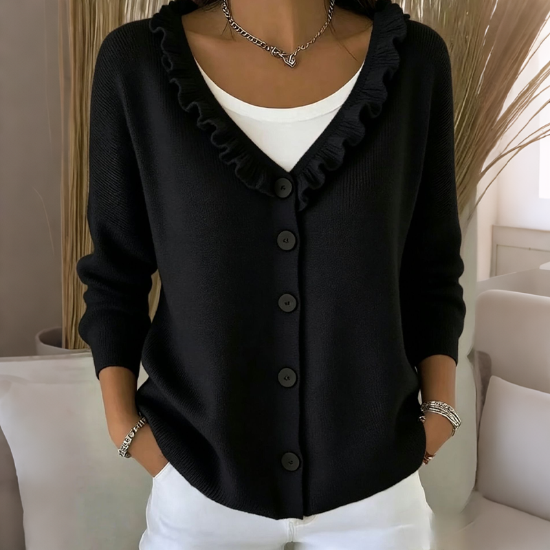 🌸Hot Sale 40% OFF💖Women's Ruffle Collar Knit Cardigan
