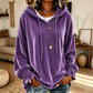 Bestseller🏆👚 Velvet Hooded Pullover – Luxe Texture & All-Day Comfort for Every Look