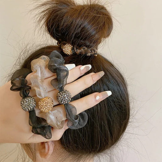 ⏳Time-Limited Special⏰ Elegant Rhinestone Mesh Hair Ties