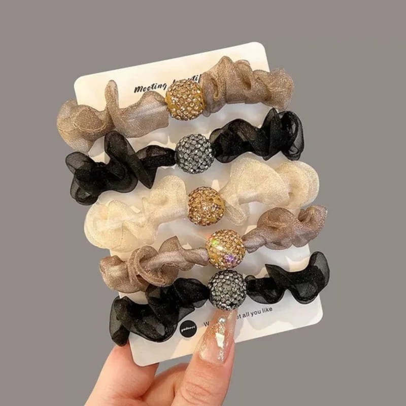 ⏳Time-Limited Special⏰ Elegant Rhinestone Mesh Hair Ties
