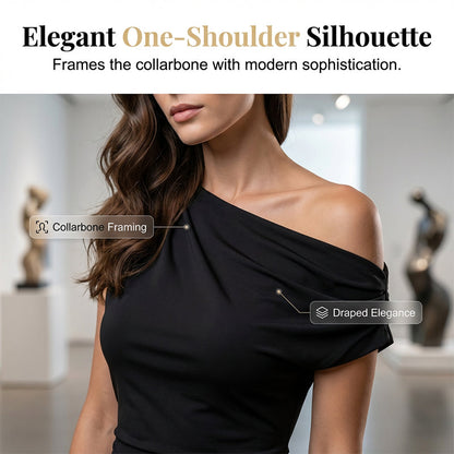 📢📢Time-Limited 50 Off !!⏰ One-Shoulder Ruched Mini Dress