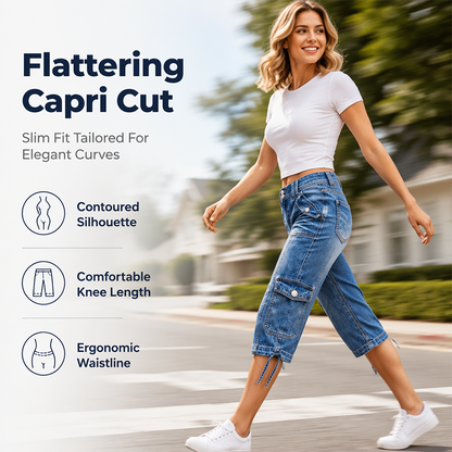💖LAST DAY SALE FREE SHIPPING !!💖✨ Women's Straight Leg Capri Jeans