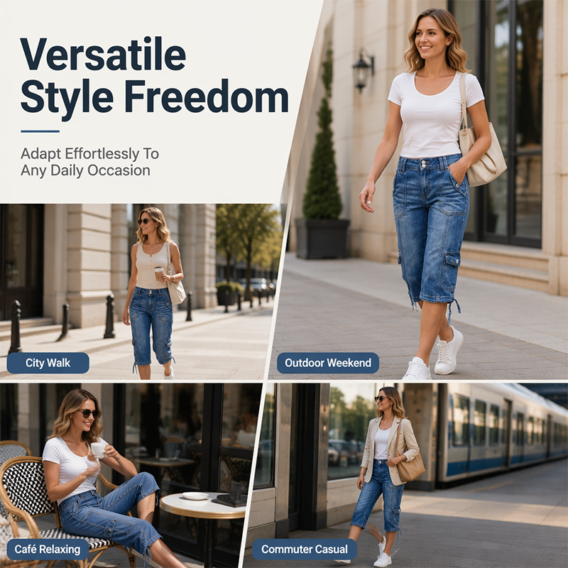 💖LAST DAY SALE FREE SHIPPING !!💖✨ Women's Straight Leg Capri Jeans