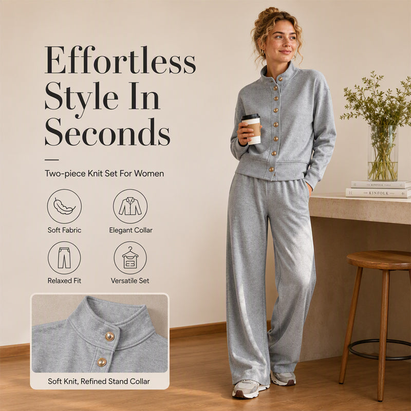 🌸Hot Sale 50% OFF & FREE SHIPPING✈️💖Women's Button-Down Cardigan & Wide-Leg Pants Set