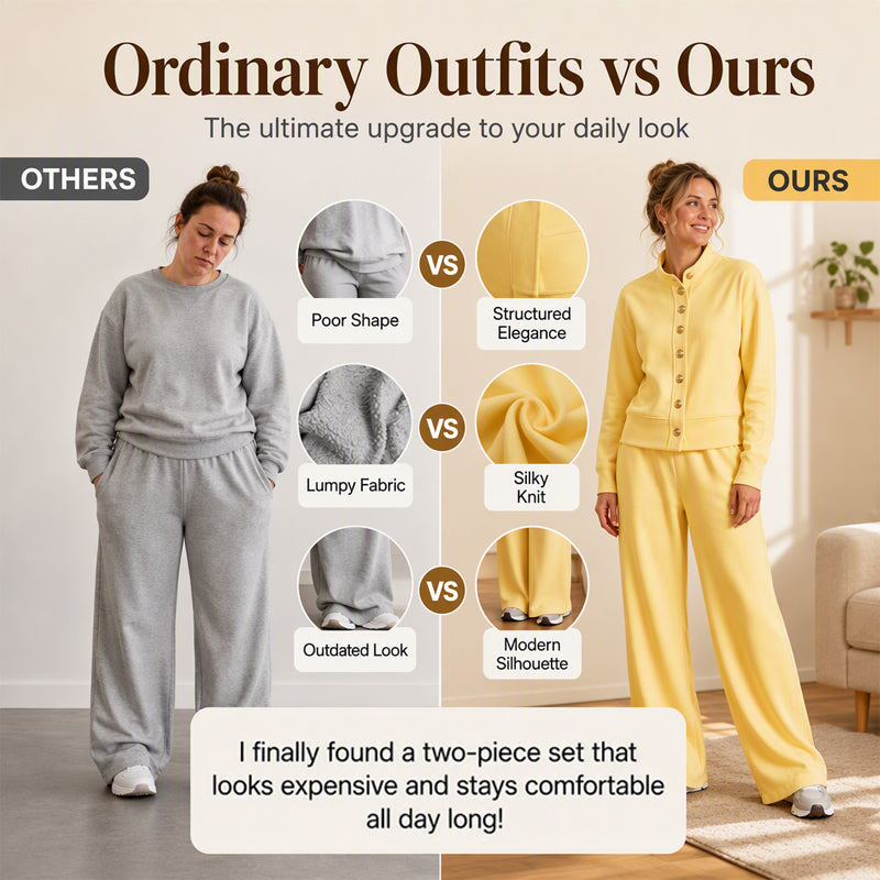 🌸Hot Sale 50% OFF & FREE SHIPPING✈️💖Women's Button-Down Cardigan & Wide-Leg Pants Set