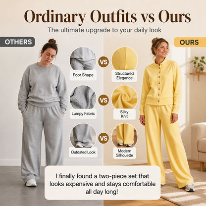🌸Hot Sale 50% OFF & FREE SHIPPING✈️💖Women's Button-Down Cardigan & Wide-Leg Pants Set