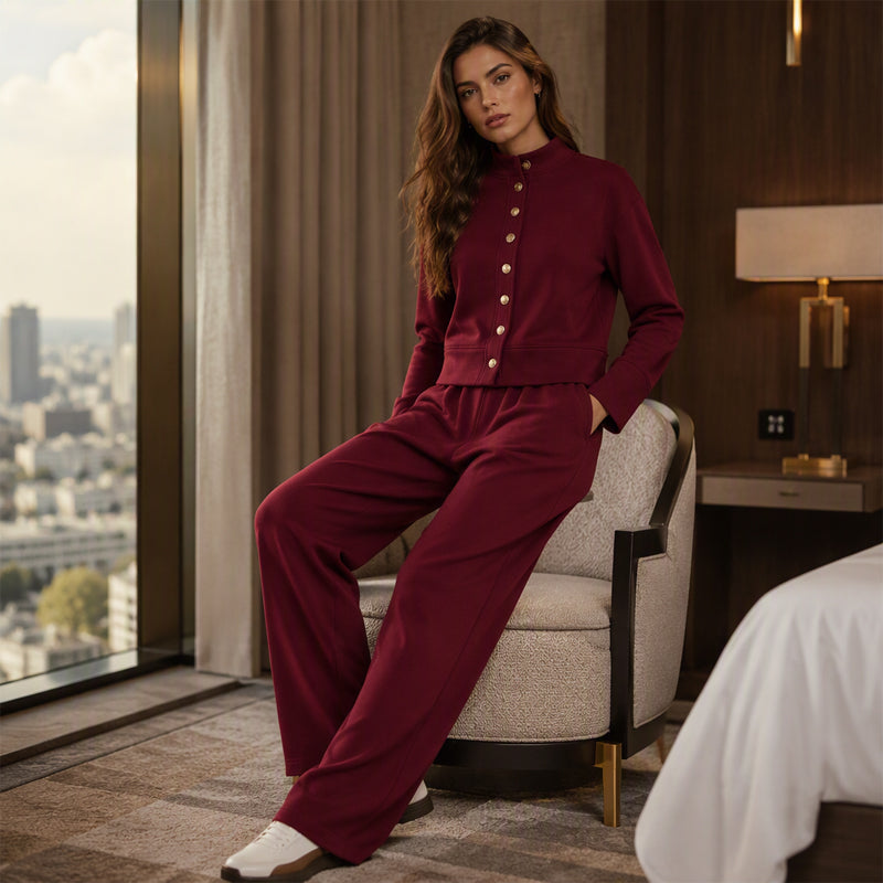 🌸Hot Sale 50% OFF & FREE SHIPPING✈️💖Women's Button-Down Cardigan & Wide-Leg Pants Set