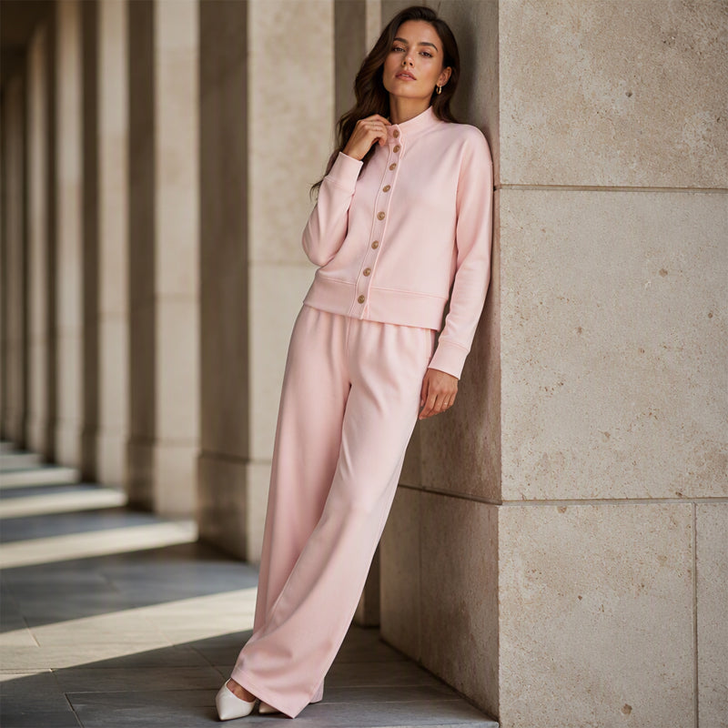 🌸Hot Sale 50% OFF & FREE SHIPPING✈️💖Women's Button-Down Cardigan & Wide-Leg Pants Set