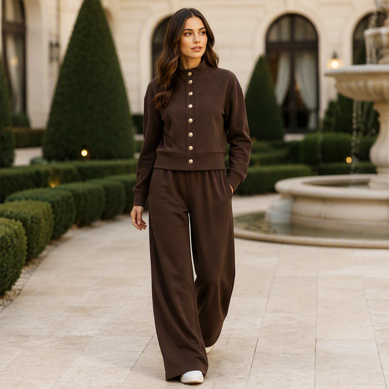 🌸Hot Sale 50% OFF & FREE SHIPPING✈️💖Women's Button-Down Cardigan & Wide-Leg Pants Set