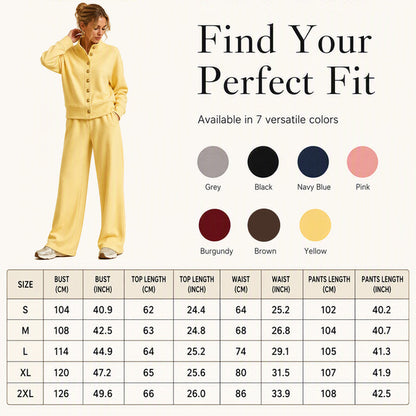 🌸Hot Sale 50% OFF & FREE SHIPPING✈️💖Women's Button-Down Cardigan & Wide-Leg Pants Set