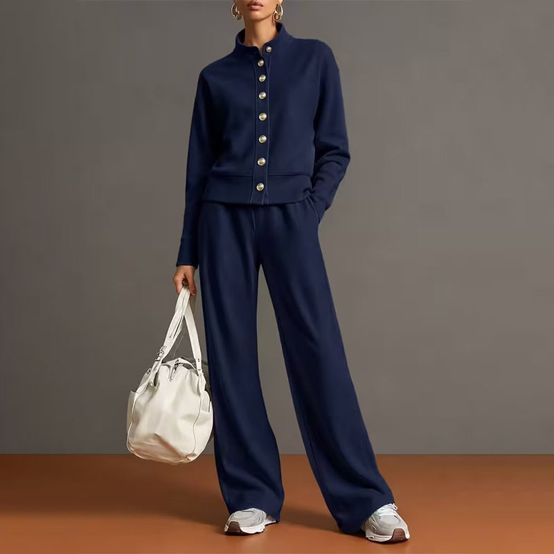 🌸Hot Sale 50% OFF & FREE SHIPPING✈️💖Women's Button-Down Cardigan & Wide-Leg Pants Set