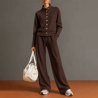 🌸Hot Sale 50% OFF & FREE SHIPPING✈️💖Women's Button-Down Cardigan & Wide-Leg Pants Set