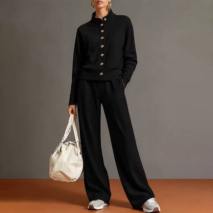 🌸Hot Sale 50% OFF & FREE SHIPPING✈️💖Women's Button-Down Cardigan & Wide-Leg Pants Set