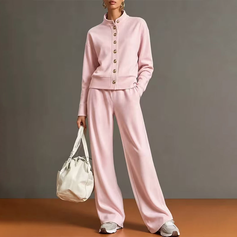 🌸Hot Sale 50% OFF & FREE SHIPPING✈️💖Women's Button-Down Cardigan & Wide-Leg Pants Set