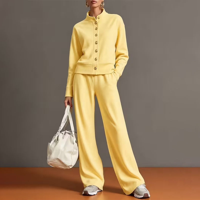 🌸Hot Sale 50% OFF & FREE SHIPPING✈️💖Women's Button-Down Cardigan & Wide-Leg Pants Set