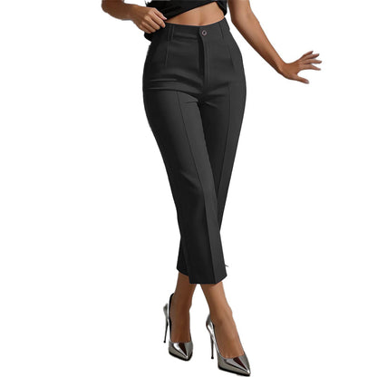⌛Limited-time offer-Women's High Waisted Cropped Suit Pants