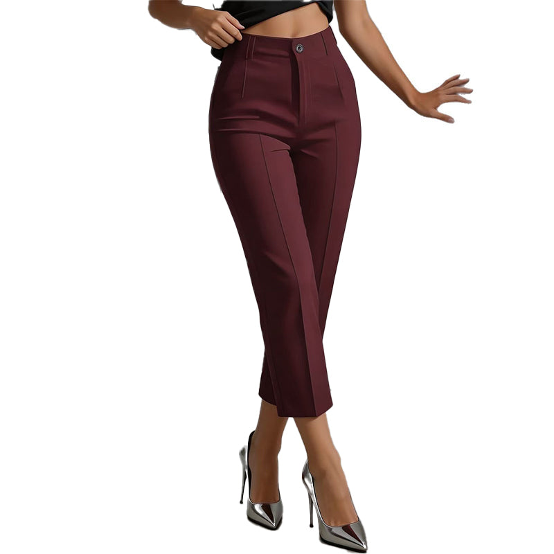 ⌛Limited-time offer-Women's High Waisted Cropped Suit Pants