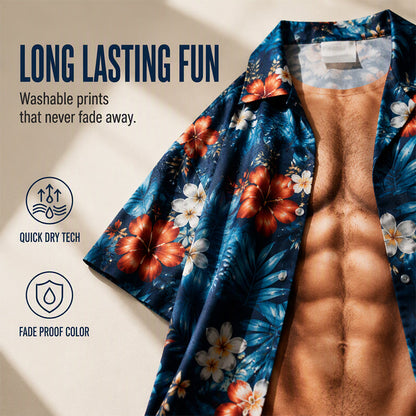 🎁2026 New Arrivals Free Shipping💥Men Hawaiian Shirt Tropical Floral Print Short Sleeve Casual Beach Button Down Shirt