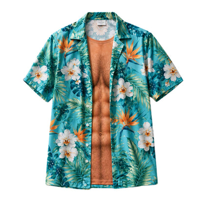 🎁2026 New Arrivals Free Shipping💥Men Hawaiian Shirt Tropical Floral Print Short Sleeve Casual Beach Button Down Shirt