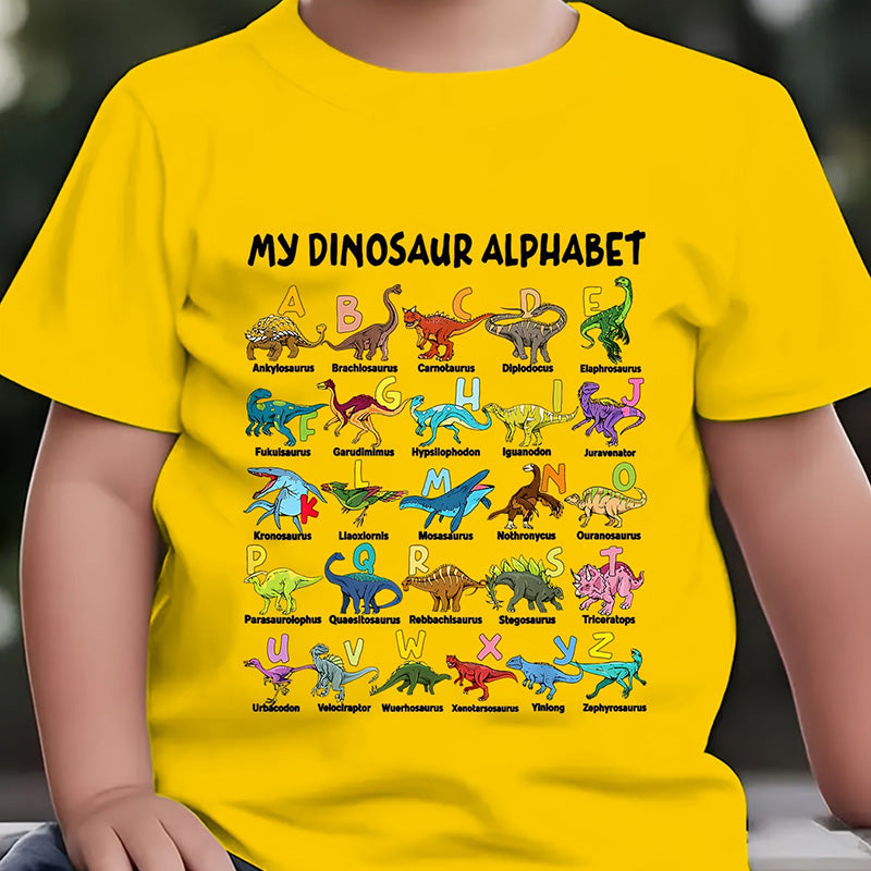 🥳2026 HOT SALE🥳💞Kids Dinosaur Alphabet Graphic T-Shirt