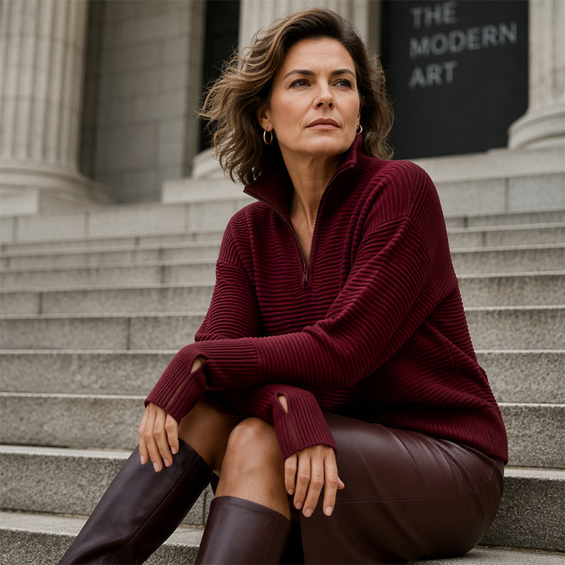 🔥2026 Bestseller 🔥50K+ SOLD!👕Women's Quarter Zip Pullover Sweater