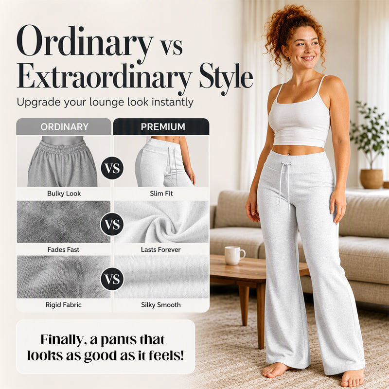 ☀️👖New Arrivals - High-Rise Flared Trousers – Flowing Drape & Versatile Style for Any Casual Occasion